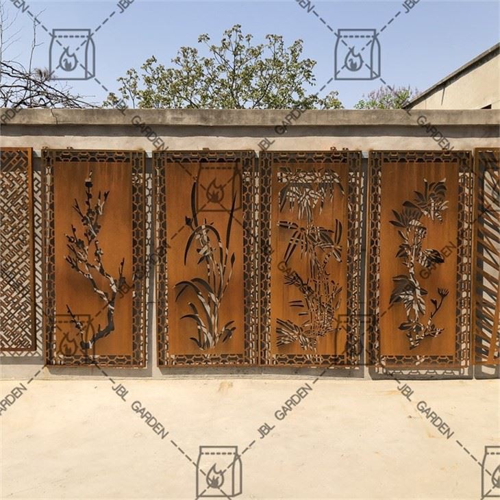 Outdoor Corten Screen Fence
