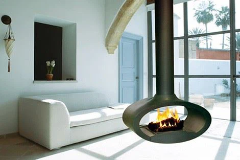 Indoor Modern Suspend Ethanol Fireplace With Chimenea
