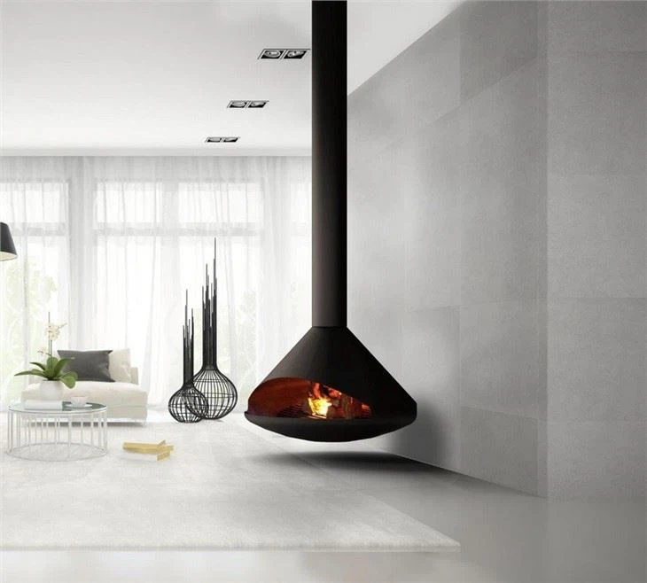 Indoor Modern Suspend Ethanol Fireplace With Chimenea
