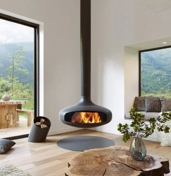 Round Wood Burning Suspended Fireplace