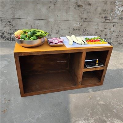 Corten Steel Fire Pit с барбекю гриль