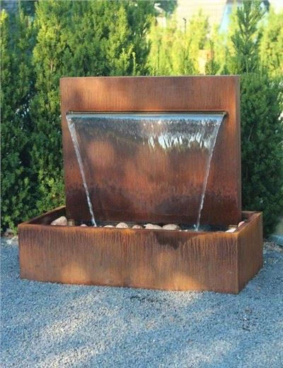 Водяной элемент Corten Steel с ржавым цветом