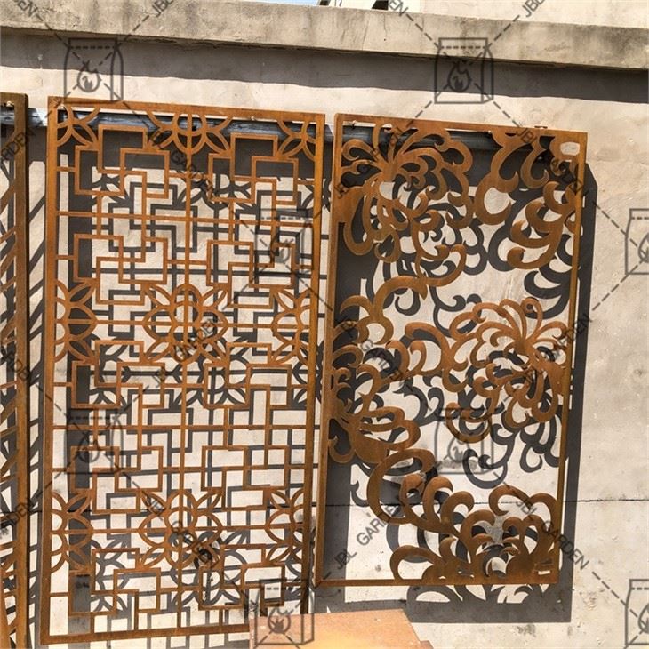 Weathering Steel Panel With Lights