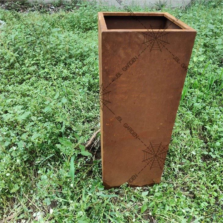 Wood And Metal Outdoor Planter