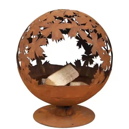 Corten Steel Firepit Sphere