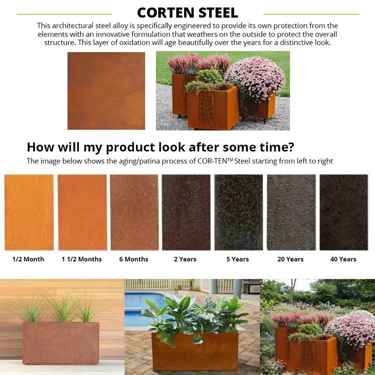 Corten steel planters Corten steel planters