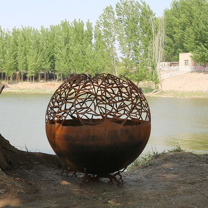 Laser Cutting Metal Fire Pit Sphere